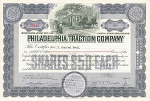 Philadelphia Traction Co. - Stock Certificate